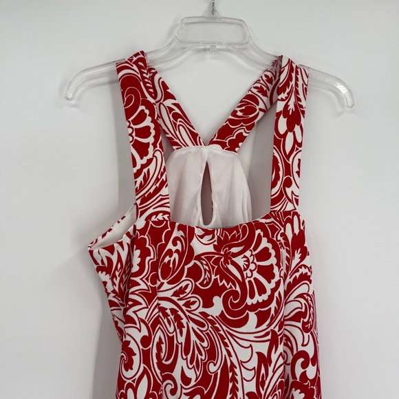 Boston Proper NWT Beyond Travel Cutout Front Midi Size S Dress Sleeveless Red - Picture 8 of 9